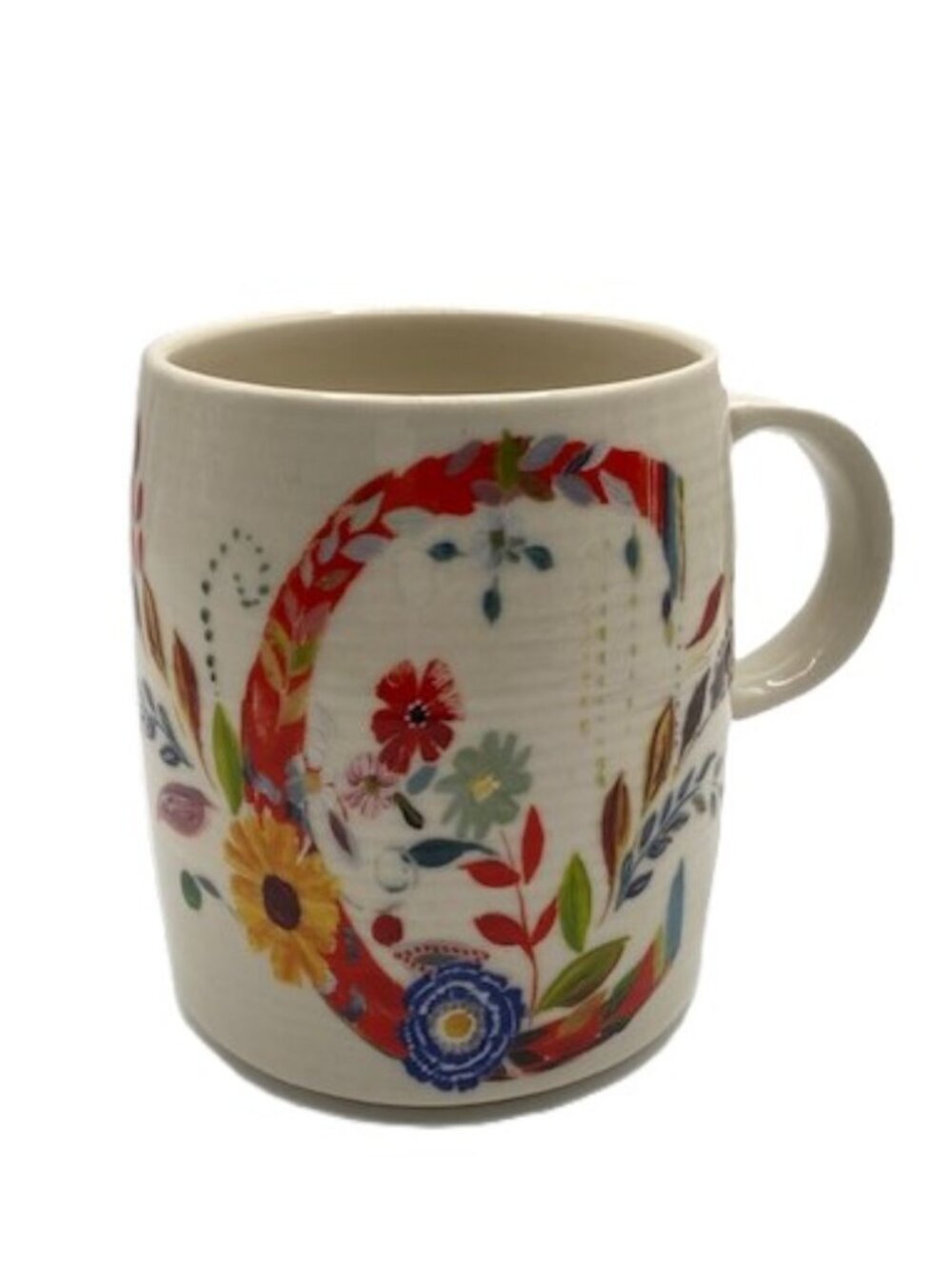 Starla M Halfmann Anthropologie Monogram  Petal Palette letter C cup mug